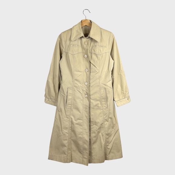 Vintage Jackets & Blazers - Vintage Tan Trench Coat Made in Korea